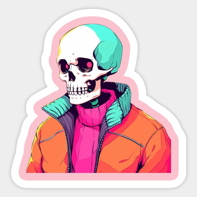 preppy skeleton Sticker by Ninja banana